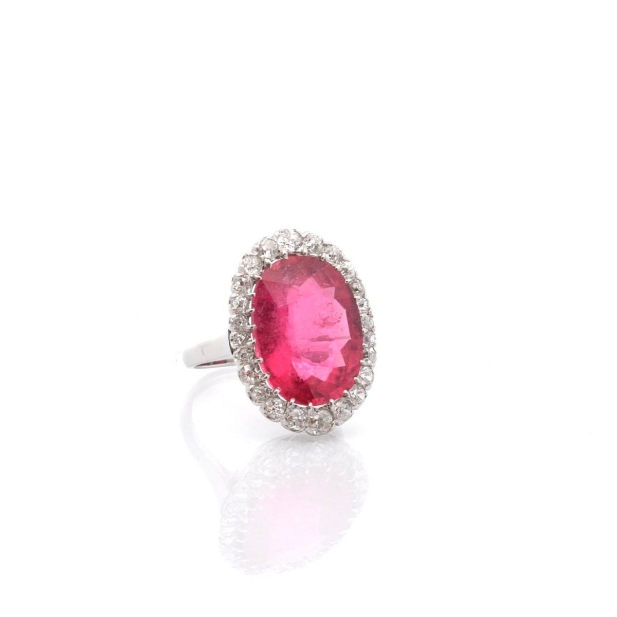 Bague en platine, tourmaline et diamants - Castafiore
