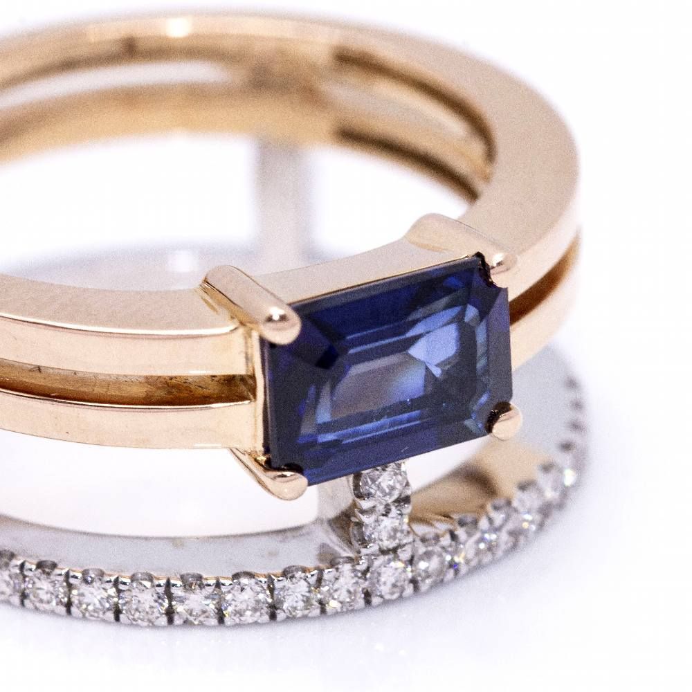 Bague en saphir et diamant