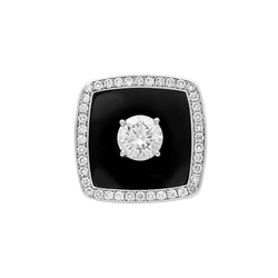 Ring Chanel, "Nuit Noire", white gold, enamel, diamond 1.01 carat.