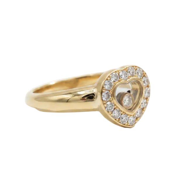 Bague Entourage CHOPARD "Happy Diamond" en or jaune et diamants - Castafiore