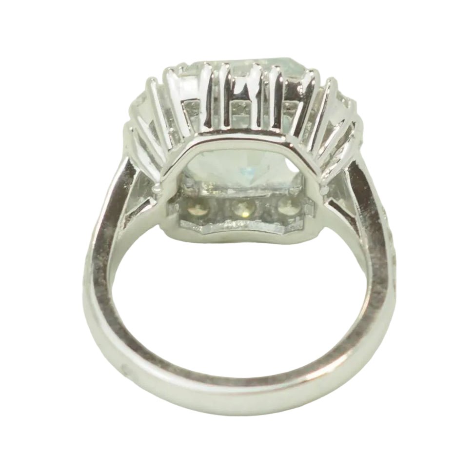 Bague Entourage en or blanc, aigue-marine et diamants - Castafiore