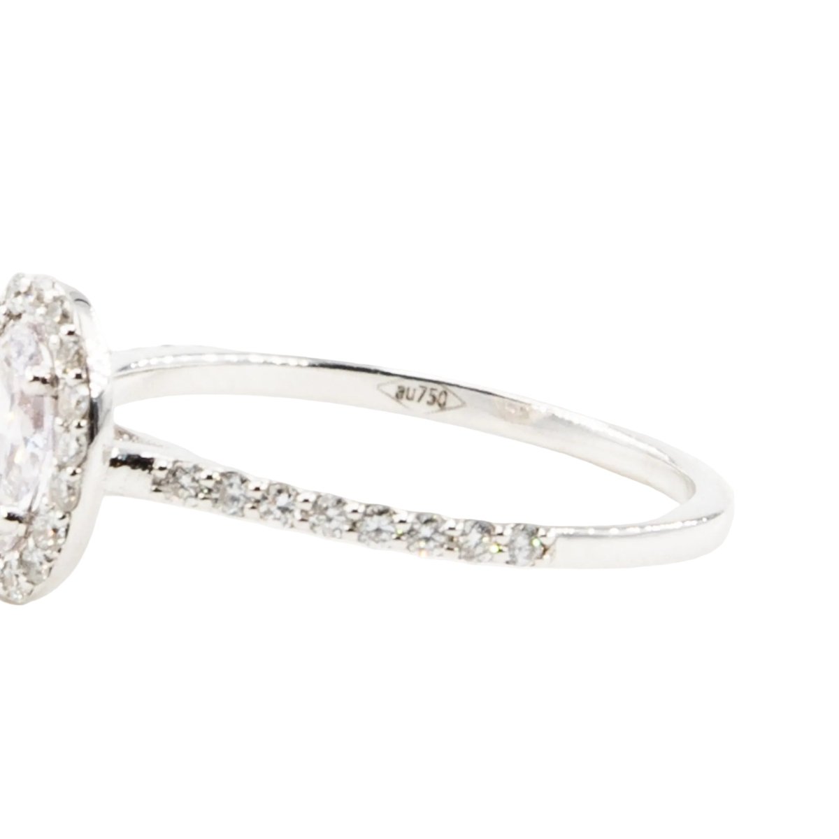 Bague Entourage en or blanc, diamant fancy light purplish pink et diamants - Castafiore