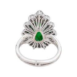 Bague Entourage en or blanc, émeraude et diamants - Castafiore