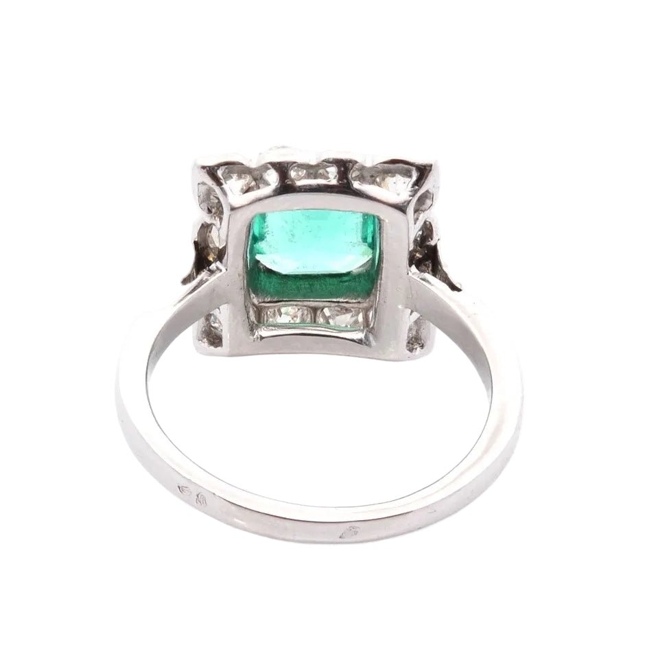 Ring vintage emerald and diamonds