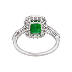 Bague Entourage en or blanc, émeraude et diamants - Castafiore