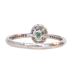 Bague Entourage en or blanc, émeraude et diamants - Castafiore