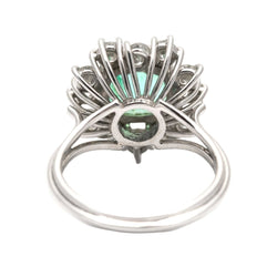 Bague Entourage en or blanc, émeraude et diamants - Castafiore