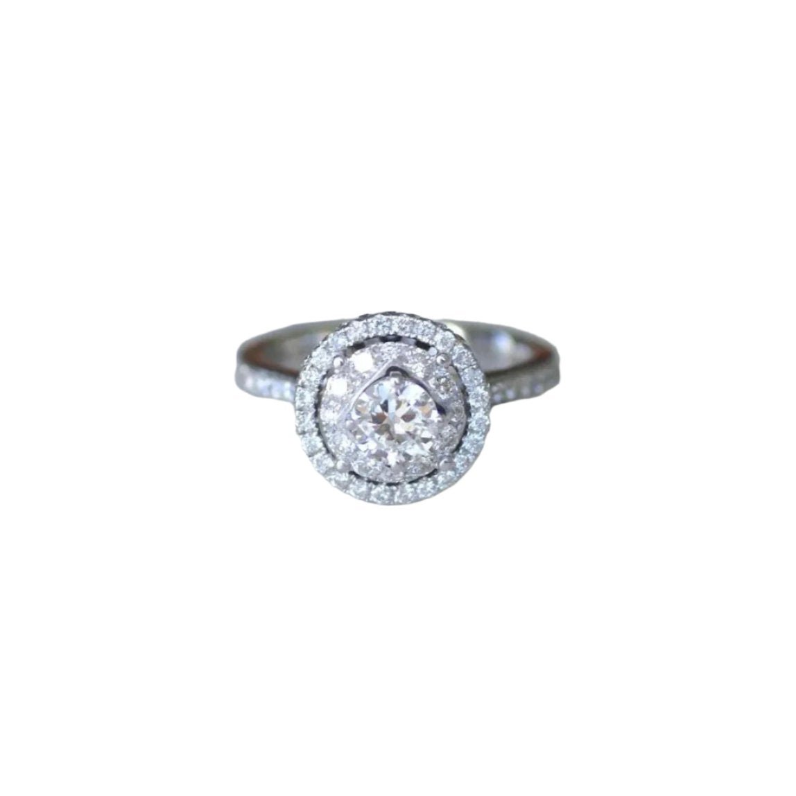 Bague entourage en or blanc et diamant - Castafiore