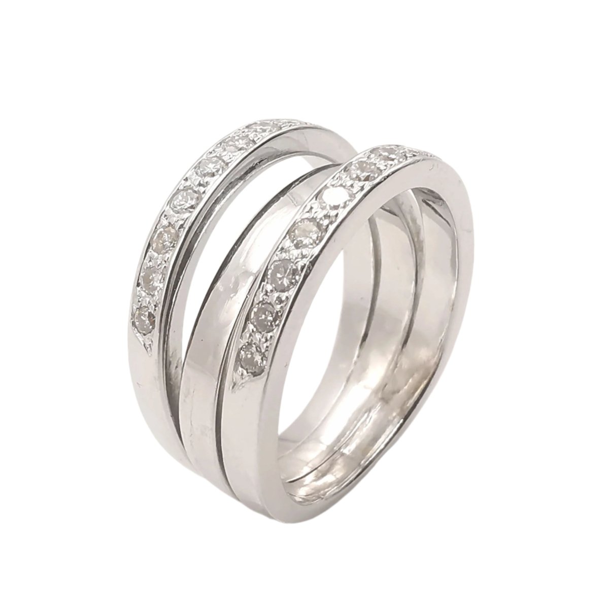 Bague Entourage en or blanc et diamants - Castafiore