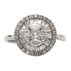 Bague Entourage en or blanc et diamants - Castafiore
