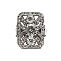 Bague Entourage en or blanc et diamants - Castafiore
