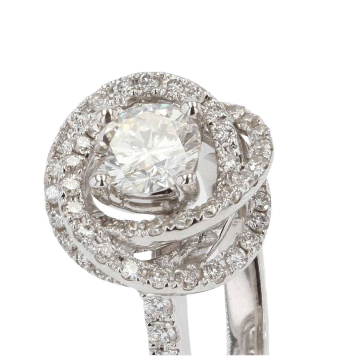 Bague Entourage en or blanc et diamants - Castafiore
