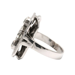 Bague Entourage en or blanc et diamants - Castafiore