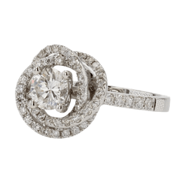 Bague Entourage en or blanc et diamants - Castafiore