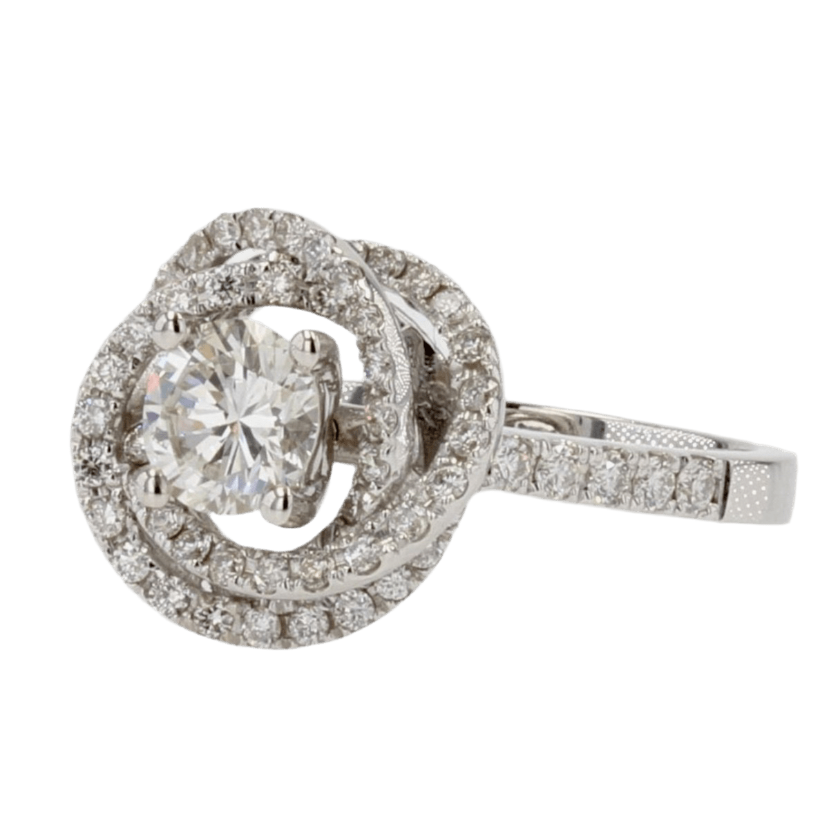 Bague Entourage en or blanc et diamants - Castafiore