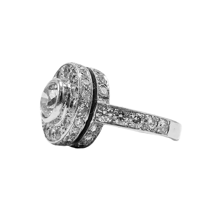 Bague Entourage en or blanc et diamants - Castafiore