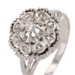Bague Entourage en or blanc et diamants - Castafiore