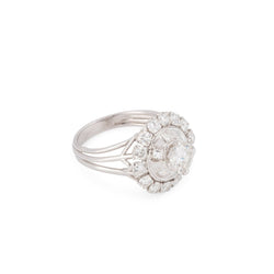 Bague Entourage en or blanc et diamants - Castafiore