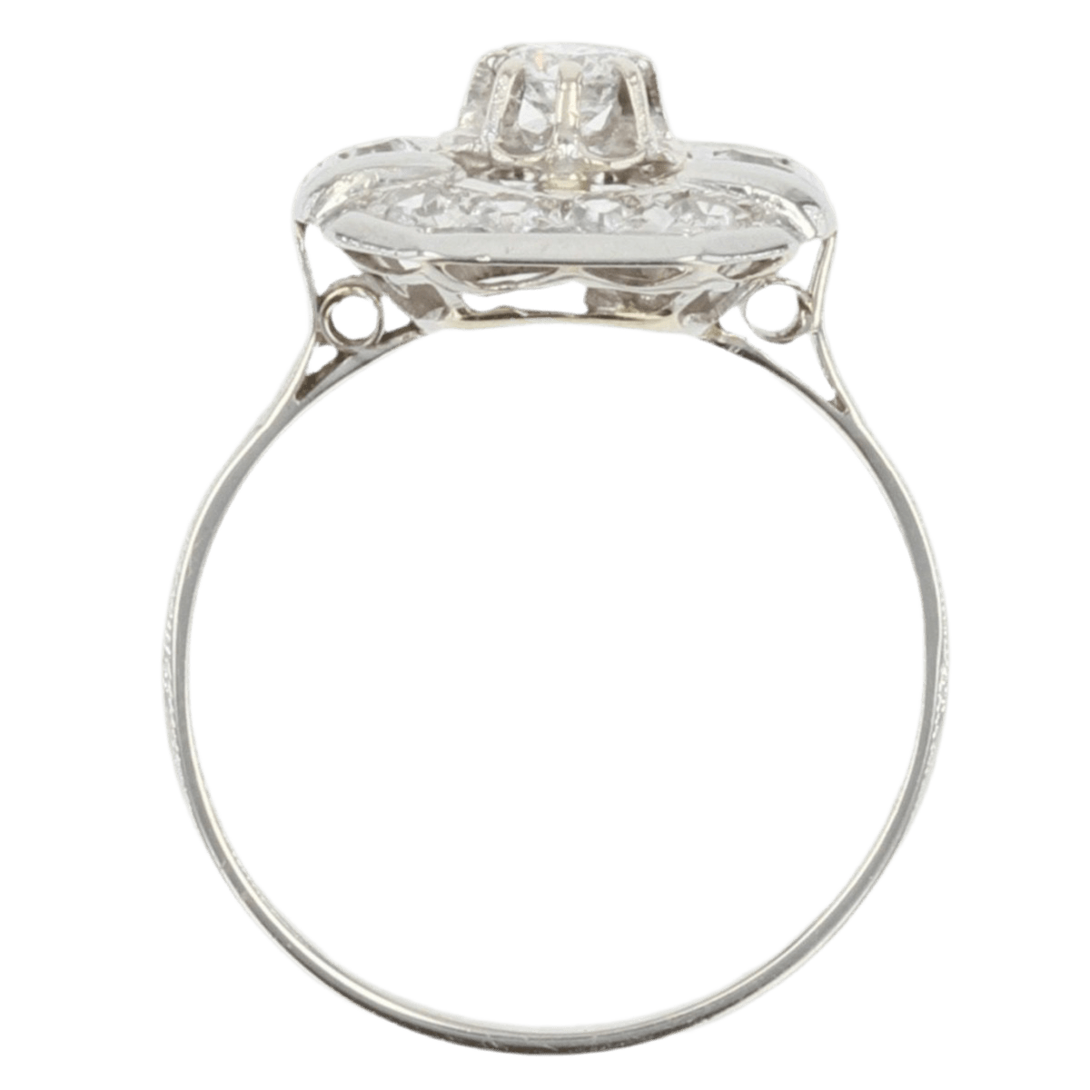 Bague Entourage en or blanc et diamants - Castafiore