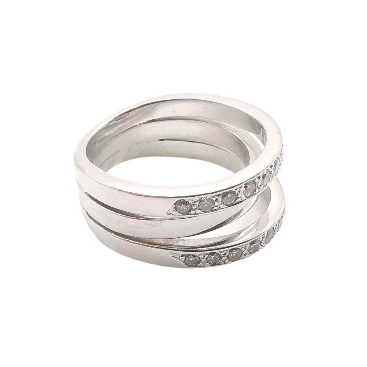 Bague Entourage en or blanc et diamants - Castafiore