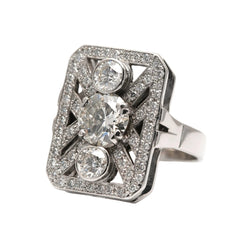 Bague Entourage en or blanc et diamants - Castafiore