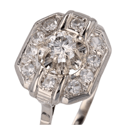 Bague Entourage en or blanc et diamants - Castafiore