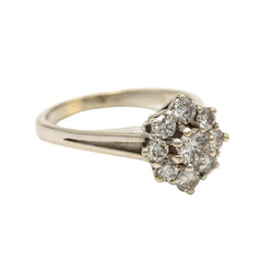 Bague Entourage en or blanc et diamants - Castafiore