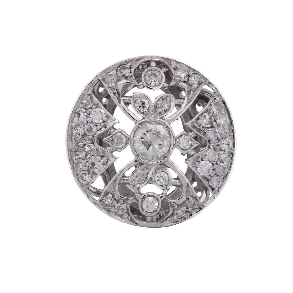 Bague Entourage en or blanc et diamants - Castafiore