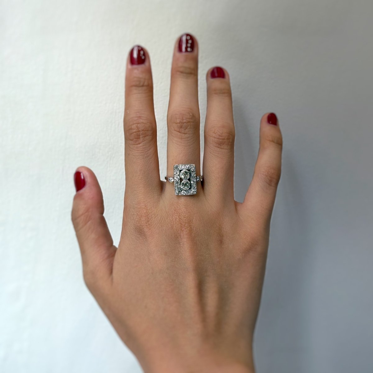 Bague Entourage en or blanc et diamants - Castafiore