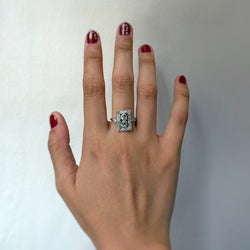 Bague Entourage en or blanc et diamants - Castafiore