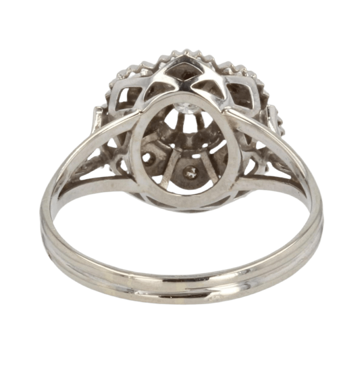 Bague Entourage en or blanc et diamants - Castafiore