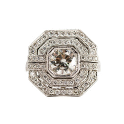 Bague Entourage en or blanc et diamants - Castafiore