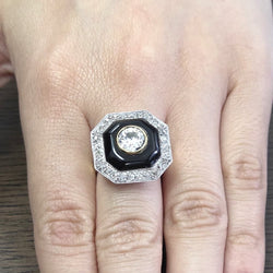 Bague Entourage en or blanc, or jaune et diamatns - Castafiore