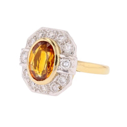 Bague Entourage en or blanc, or jaune, saphir et diamants - Castafiore