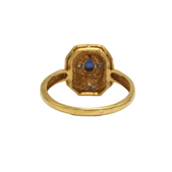 Bague Entourage en or blanc, or jaune, saphir et diamants - Castafiore