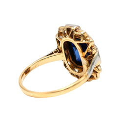 Bague Entourage en or blanc, or jaune, saphir et diamants - Castafiore