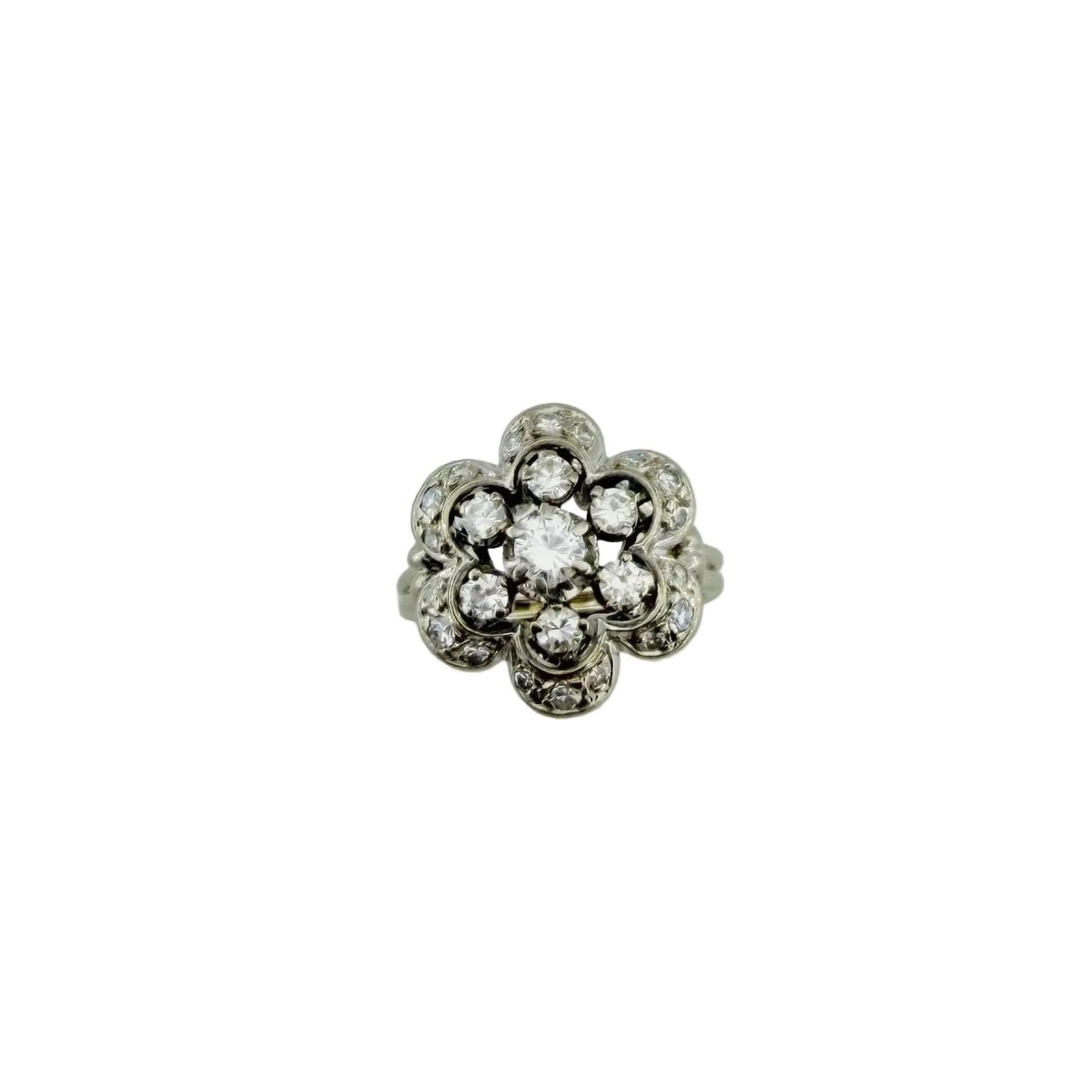 Bague Entourage en or blanc, platine et diamants - Castafiore