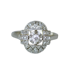 Bague Entourage en or blanc, platine et diamants - Castafiore
