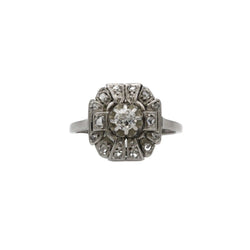 Bague Entourage en or blanc, platine et diamants - Castafiore