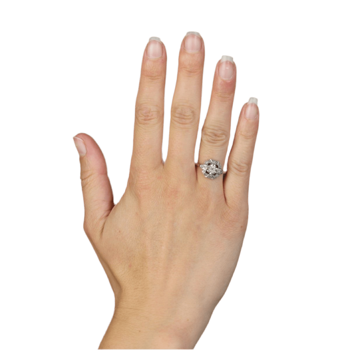 Bague Entourage en or blanc, platine et diamants - Castafiore