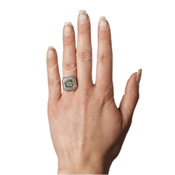 Bague Entourage en or blanc, platine et diamants - Castafiore