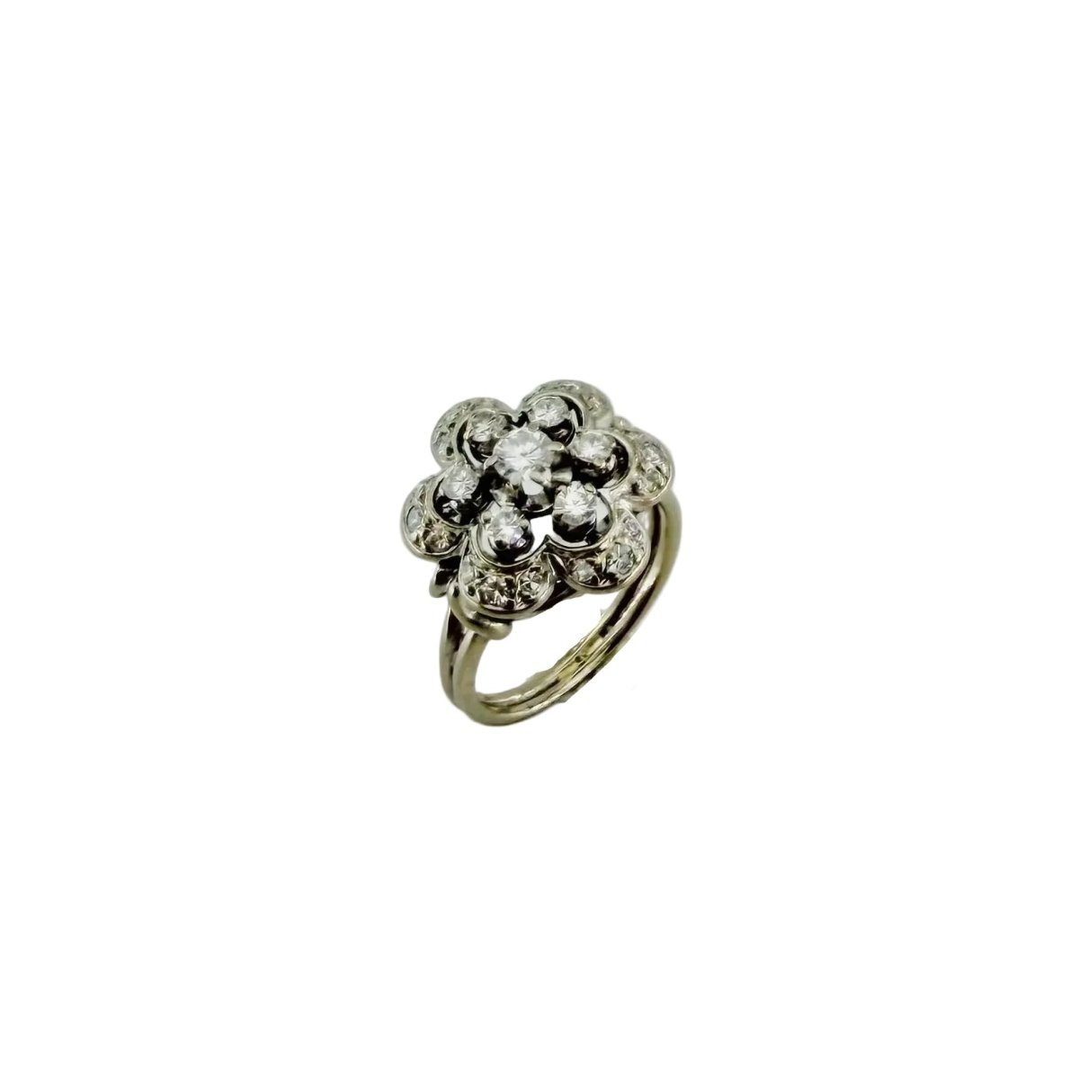 Bague Entourage en or blanc, platine et diamants - Castafiore