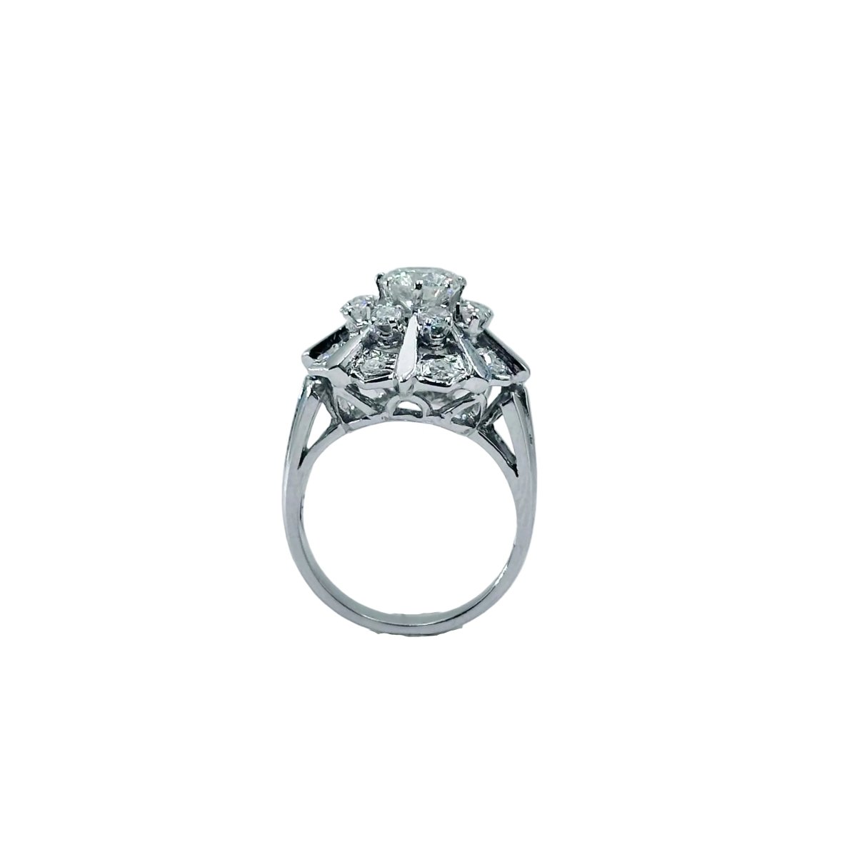 Bague Entourage en or blanc, platine et diamants - Castafiore