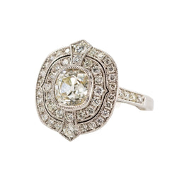 Bague Entourage en or blanc, platine et diamants - Castafiore