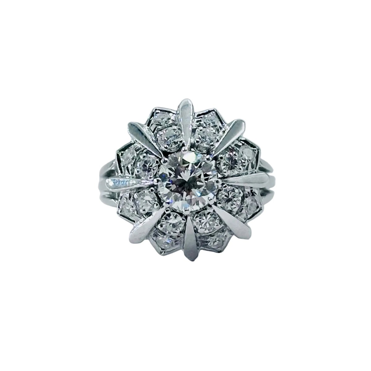 Bague Entourage en or blanc, platine et diamants - Castafiore