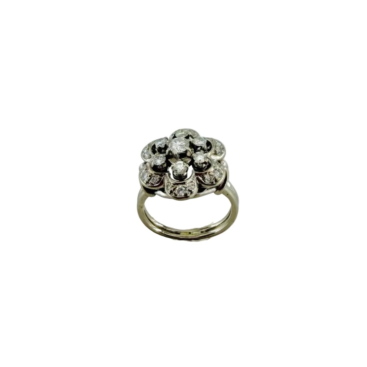 Bague Entourage en or blanc, platine et diamants - Castafiore