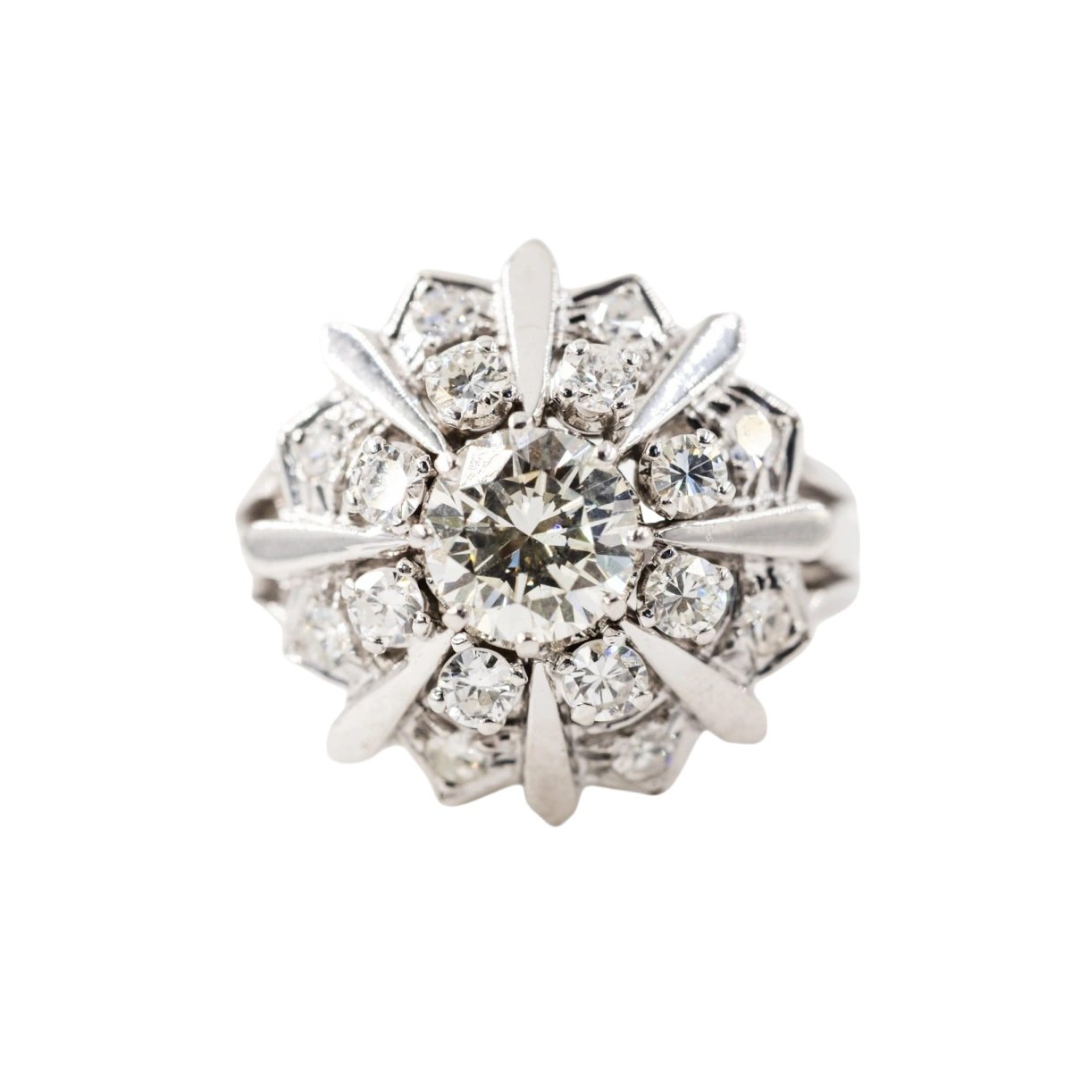 Bague Entourage en or blanc, platine et diamants - Castafiore