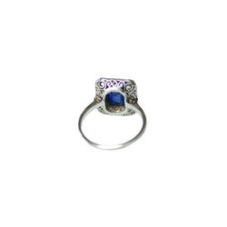 Bague Entourage en or blanc, platine, saphir et diamants - Castafiore