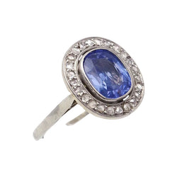 Bague Entourage en or blanc, platine, saphir et diamants - Castafiore