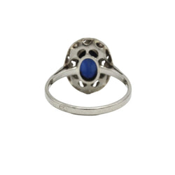 Bague Entourage en or blanc, platine, saphir et diamants - Castafiore